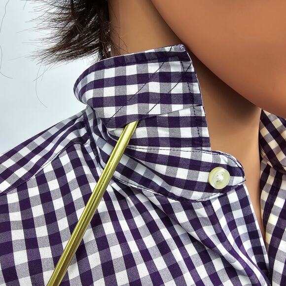 J. Crew Thompson Shirtings Wrinkle Free Shirt 80s 2-Ply Gingham Check S 14-14.5 - Picture 3 of 11